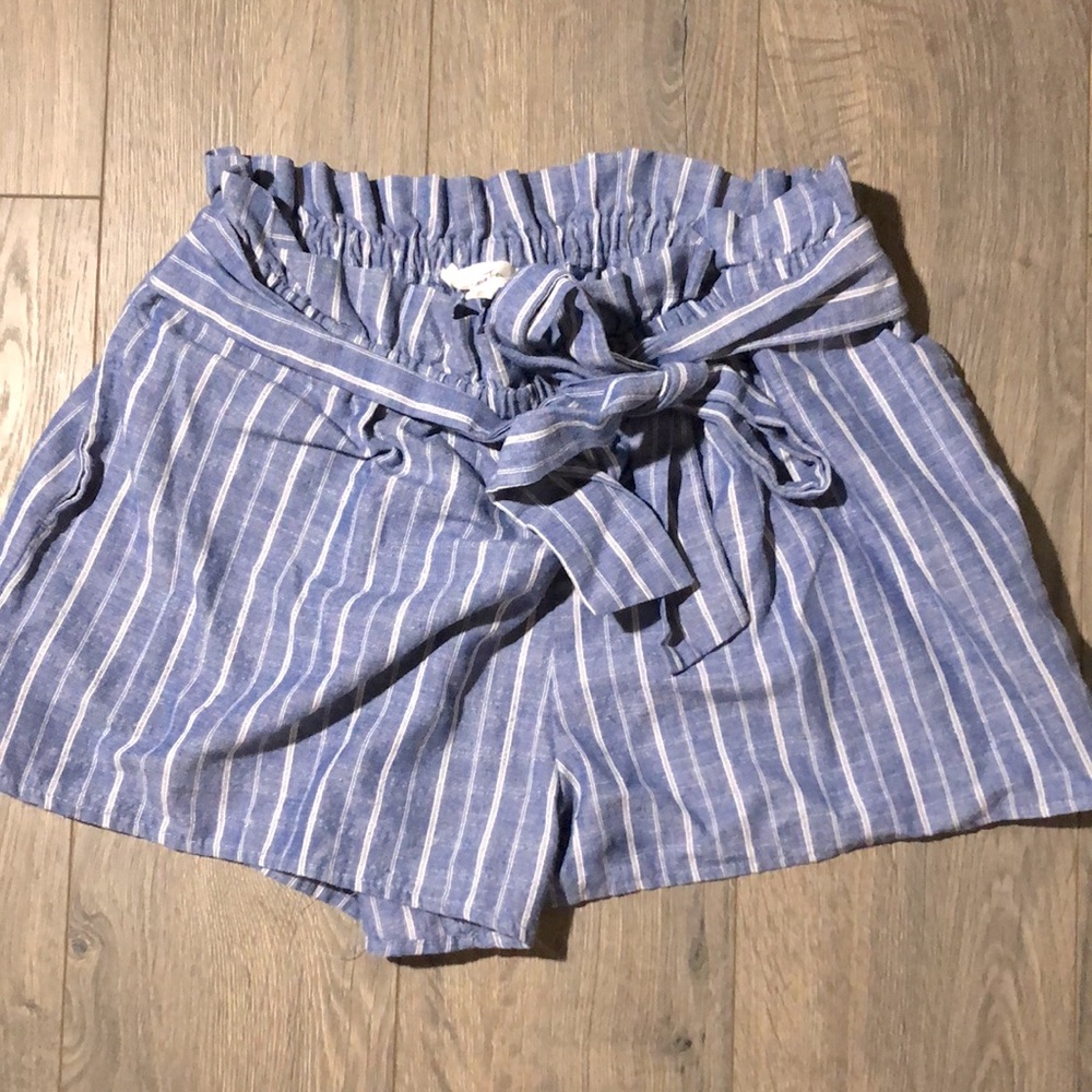 Love Tree • Blue + White Striped Shorts • Women’s L